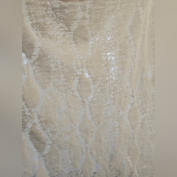 sz XL Express White Boxy‎ Short Sleeve Sheer Snakeskin Print Tee Summer Spring - Picture 4 of 13